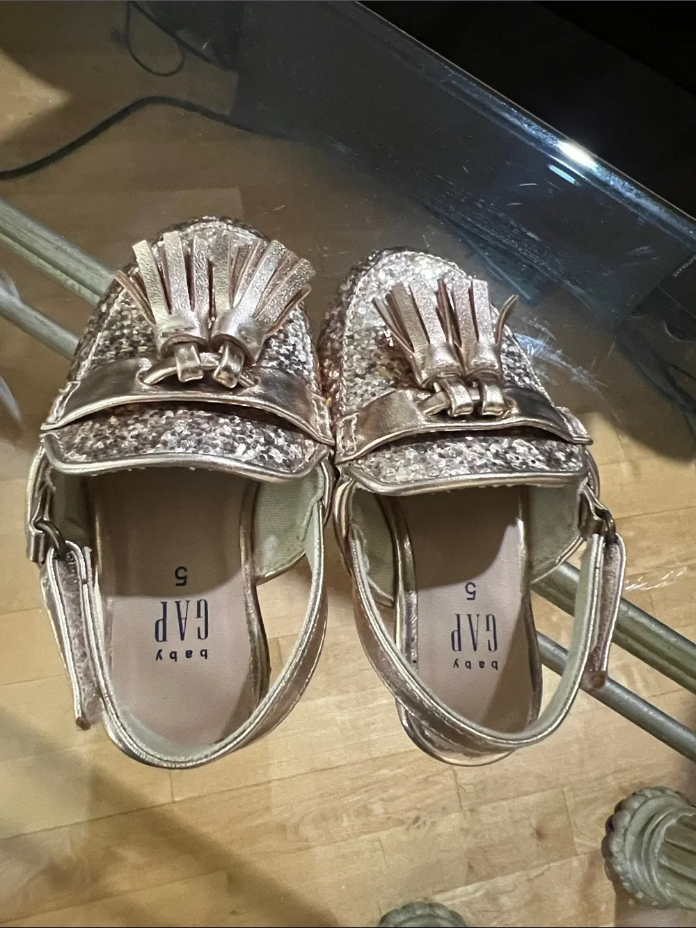 GAP Baby Glitter Tassel Loafers - Rose Gold